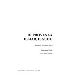 Di Provenza il Mar, il Suol - G. Verdi - For Bar and Piano